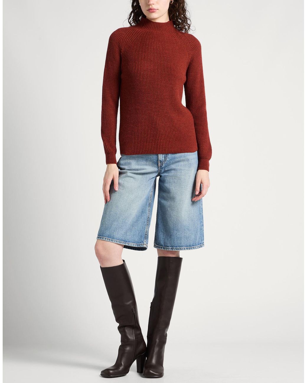 Cashmere Company Red Turtleneck Wool, Alpaca Wool