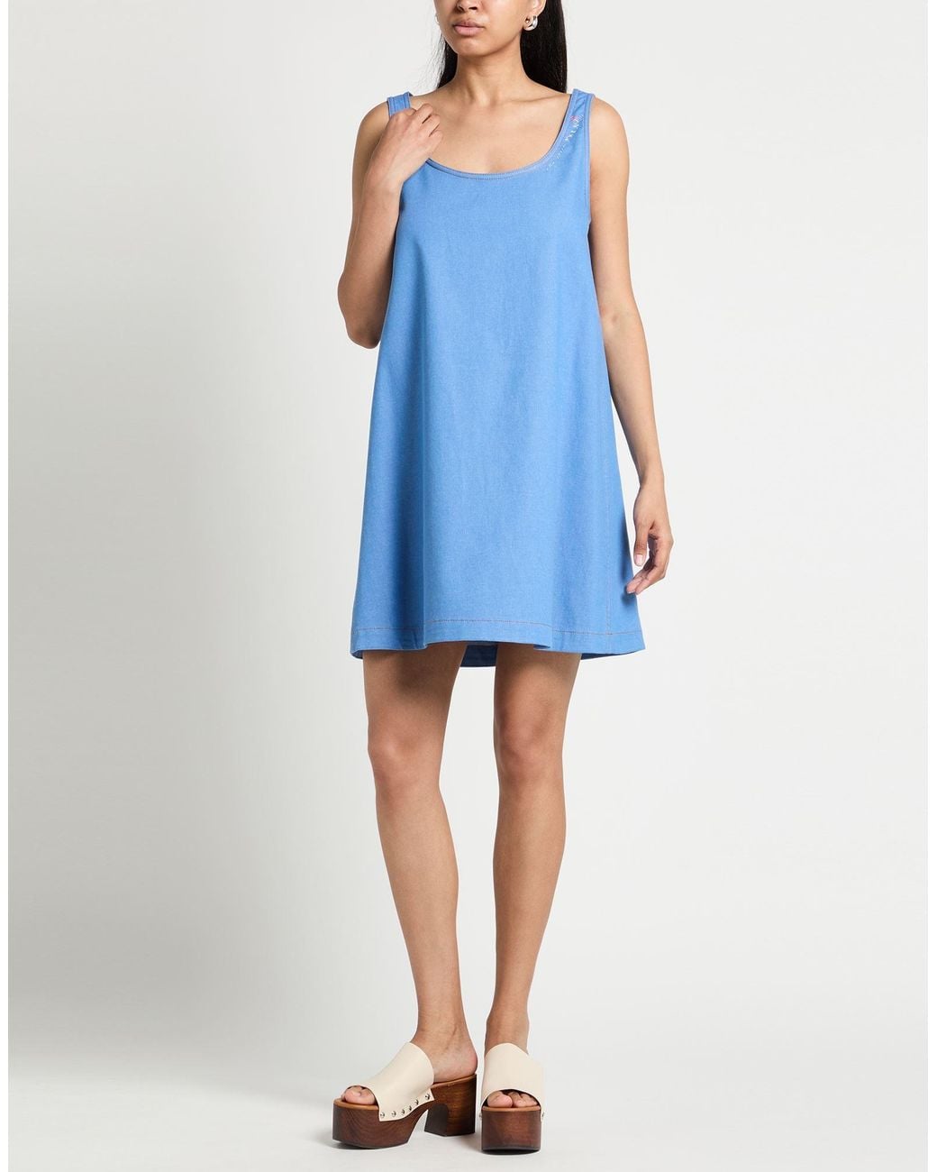 Marni Blue Mini Dress Cotton, Elastane