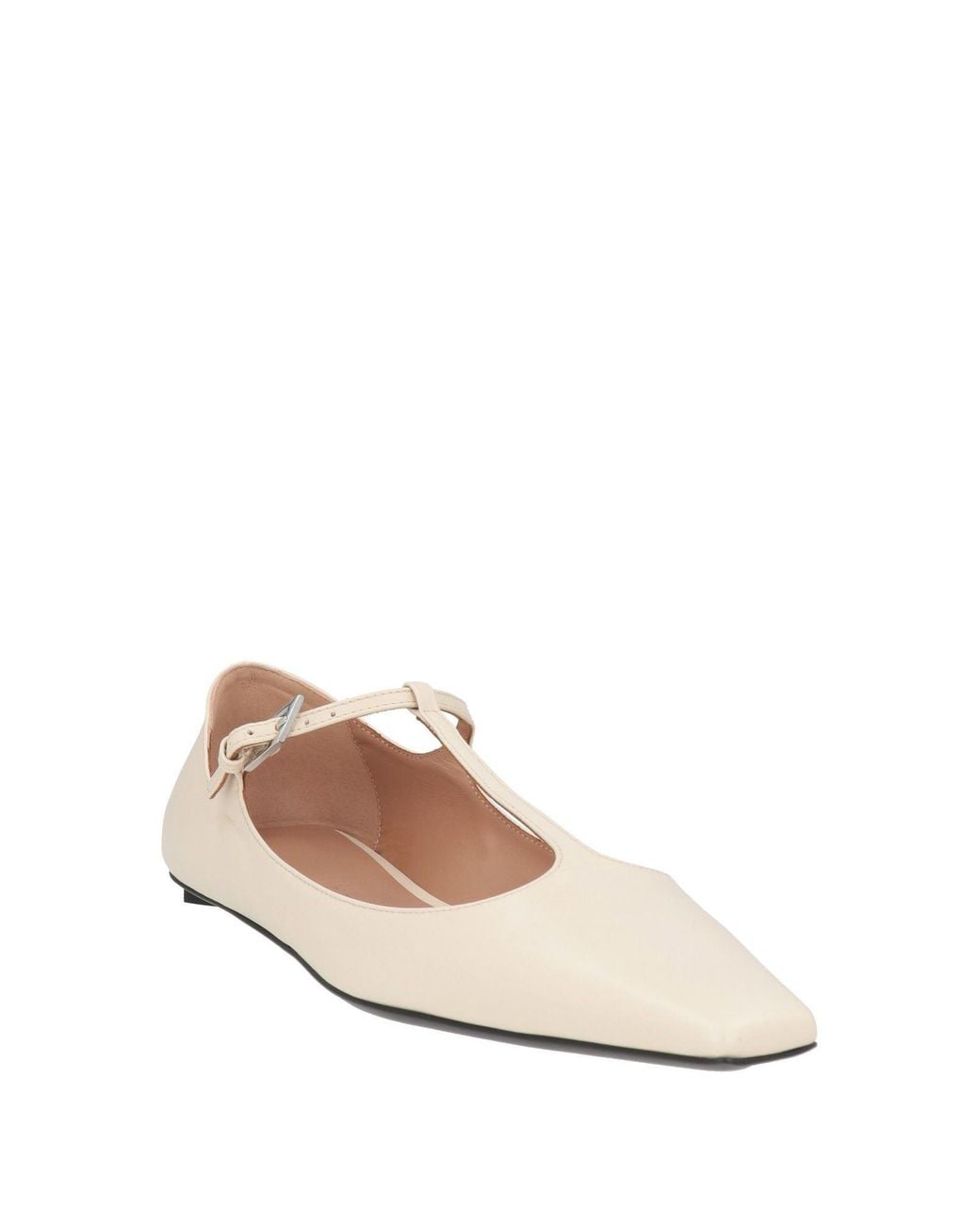 The Attico Natural Ivory Ballet Flats Leather