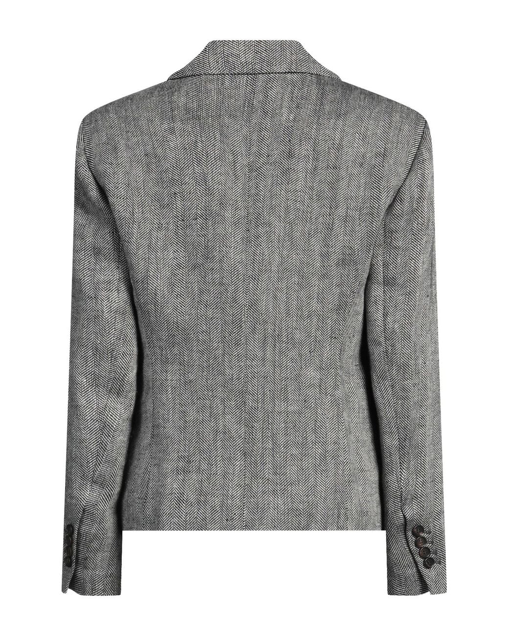 Brunello Cucinelli Gray Blazer Linen, Ecobrass