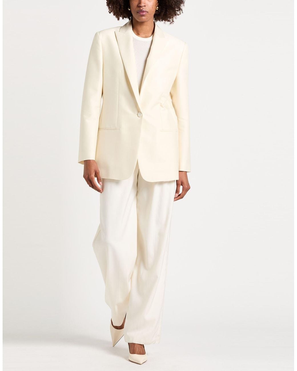Alberta Ferretti Natural Blazer Virgin Wool, Silk
