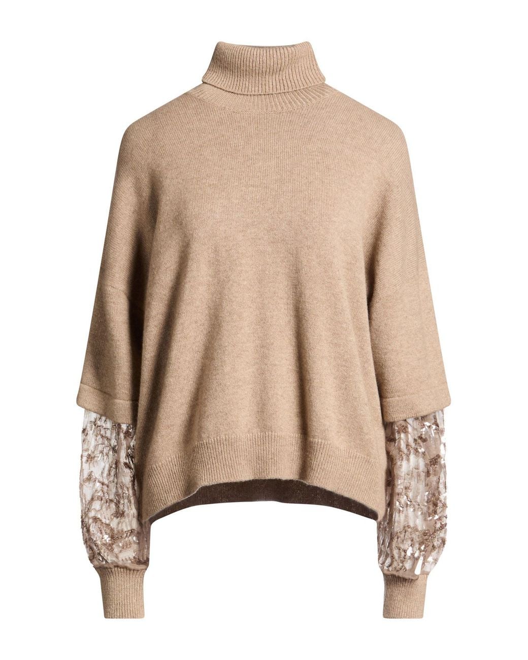 Brunello Cucinelli Natural Light Turtleneck Cashmere, Silk