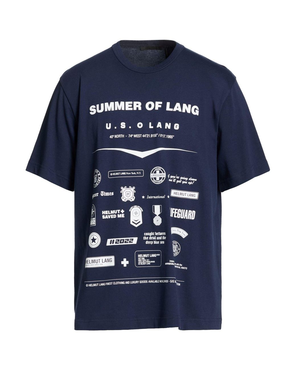 Helmut Lang Blue T-Shirt Cotton for men