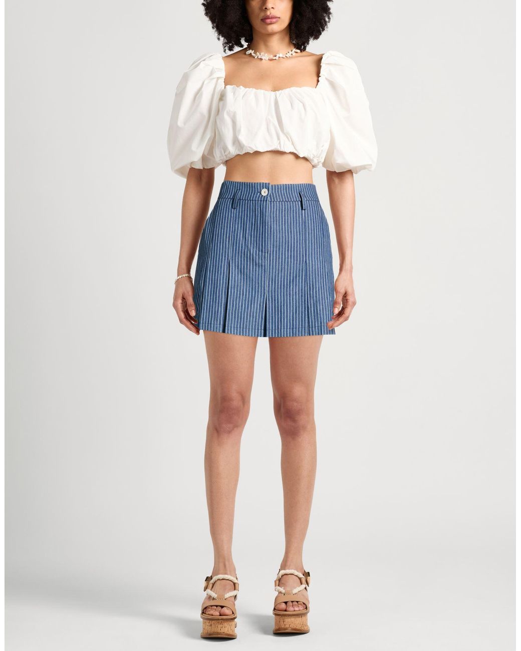 Haveone Blue Mini Skirts