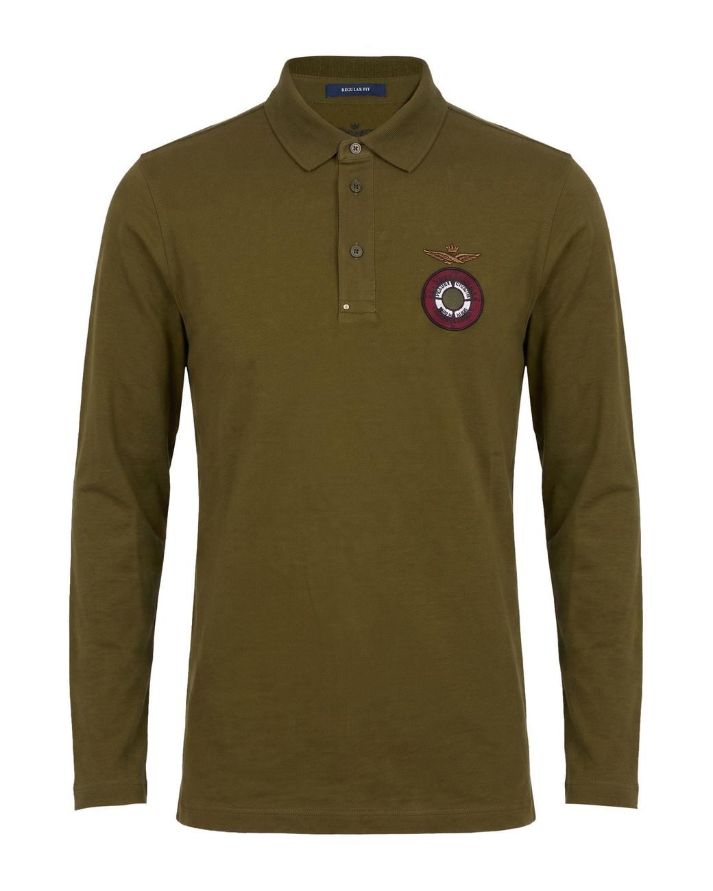 Aeronautica Militare Green Military Polo Shirt Cotton for men