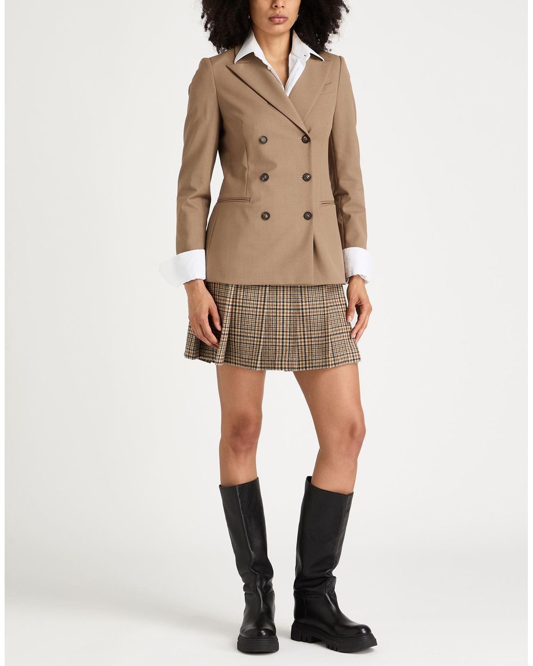 Brunello Cucinelli Natural Camel Blazer Virgin Wool, Polyamide, Elastane, Brass