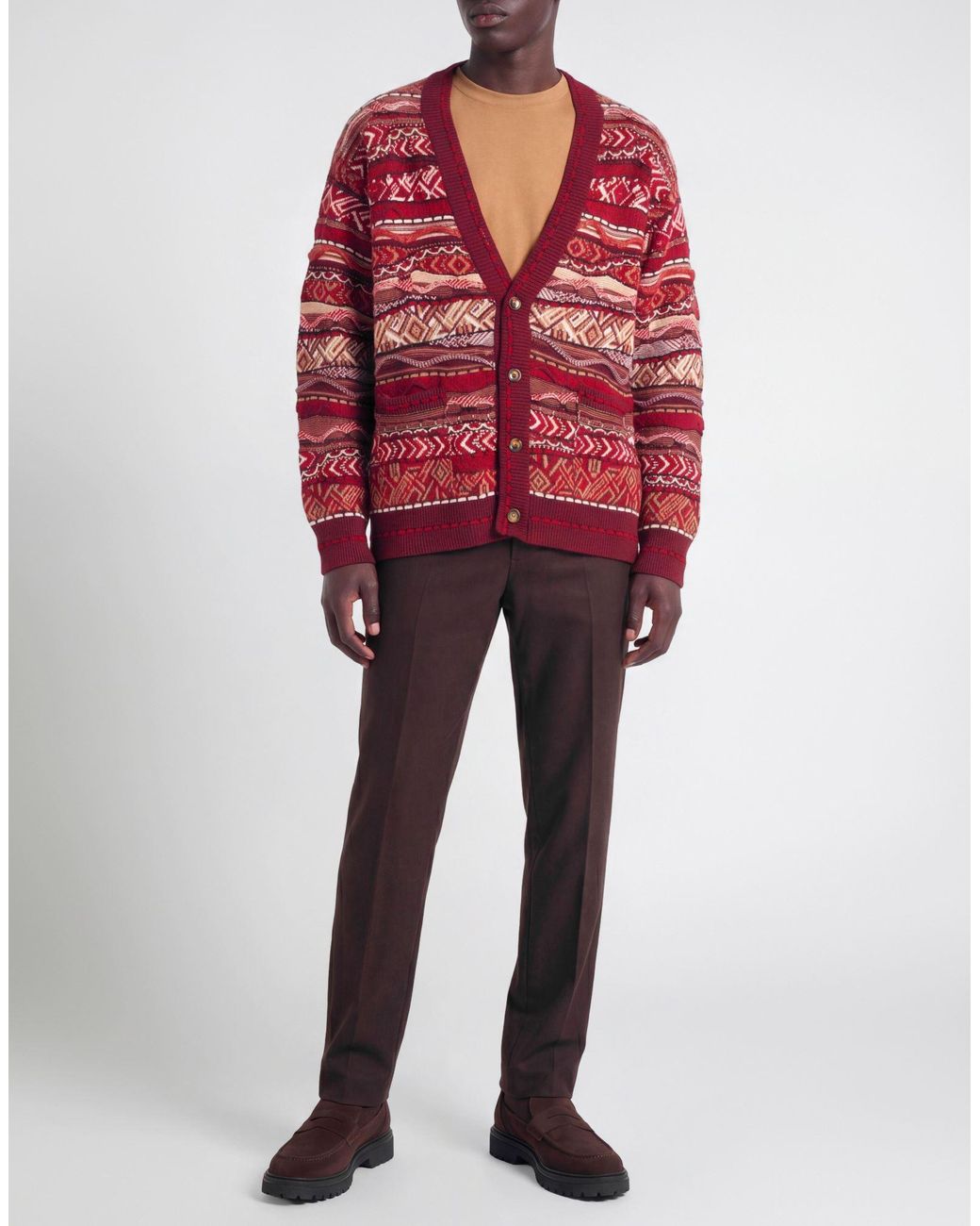 Laneus Red Cardigan for men