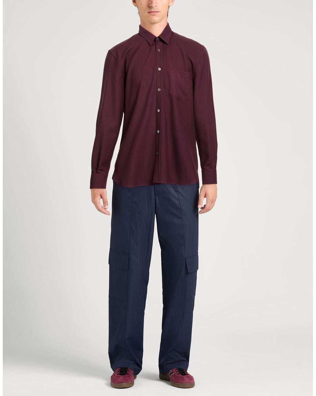 Amaranto Purple Shirt Virgin Wool, Elastane for men
