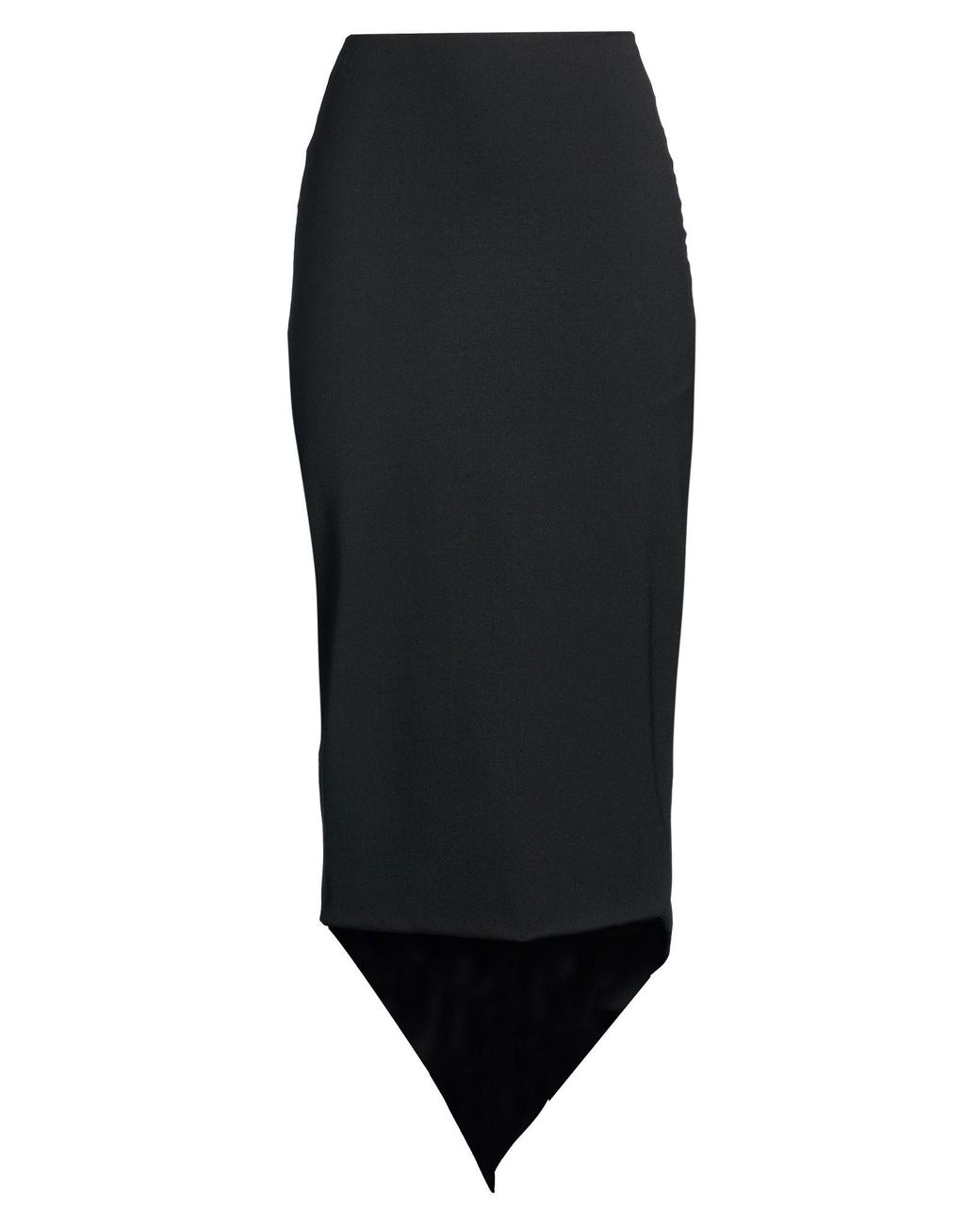 THE LATEST Black Midi Skirt Polyester, Virgin Wool, Elastane