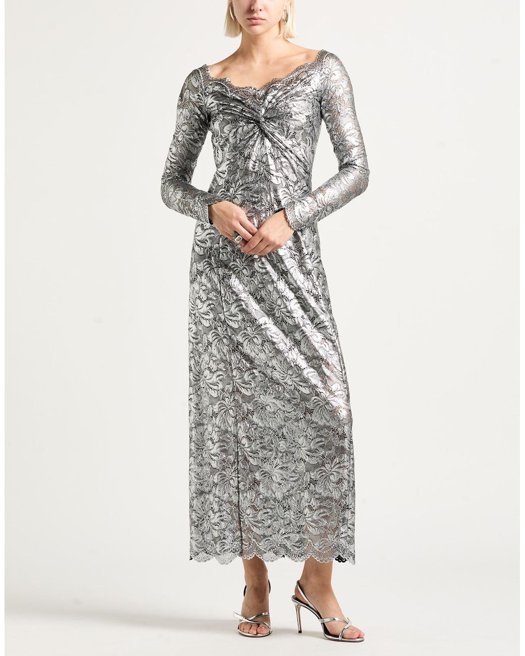 Rabanne Gray Maxi Dress Polyamide, Elastane
