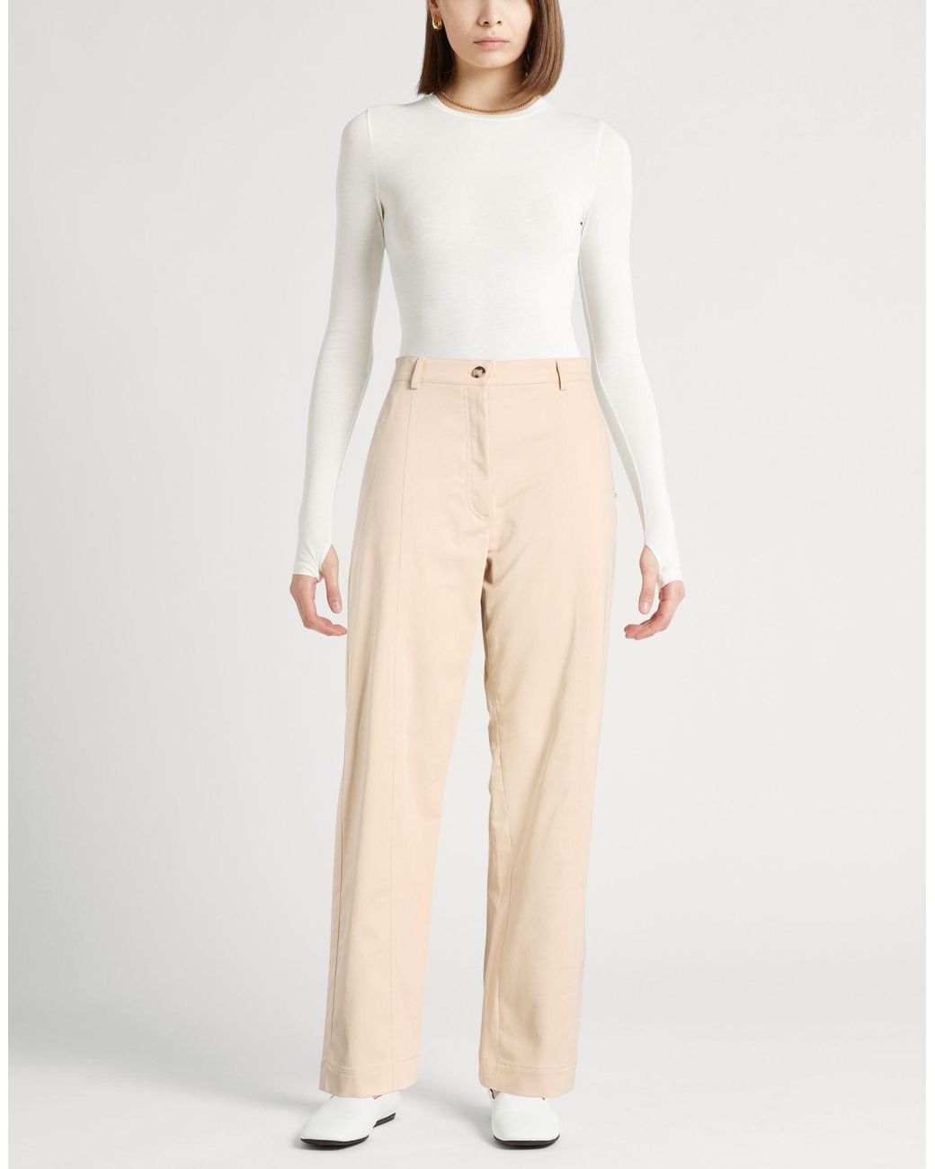 Sportmax Natural Pants Cotton, Elastane