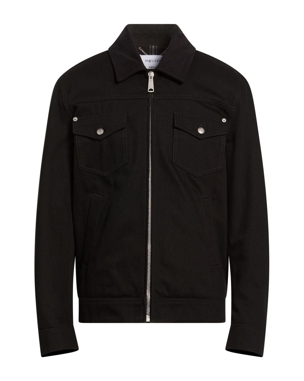 McQueen Black Denim Outerwear Cotton for men