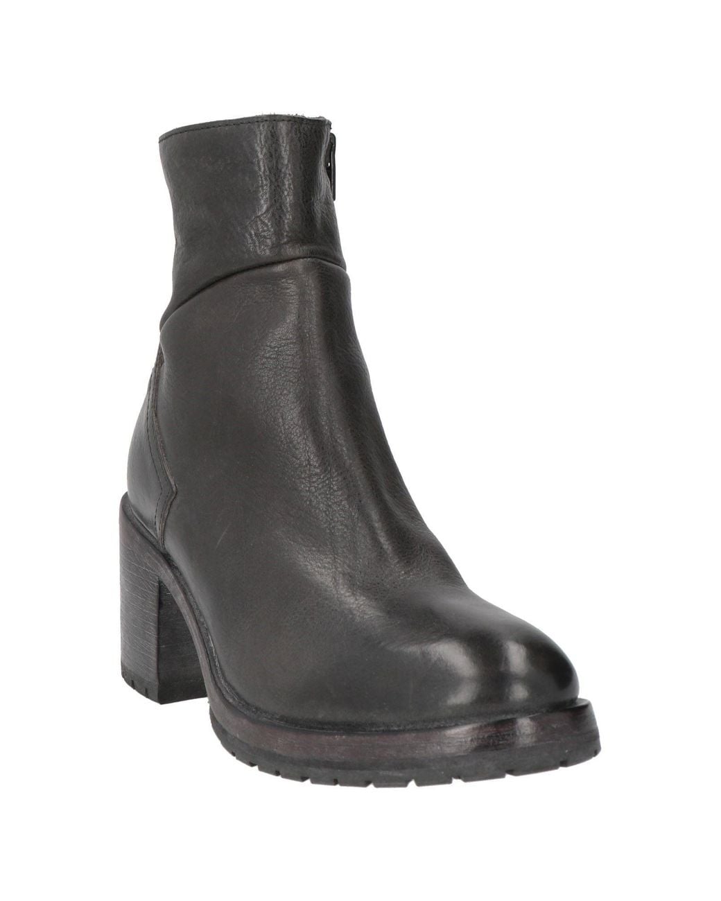 Moma Black Charcoal Ankle Boots Leather