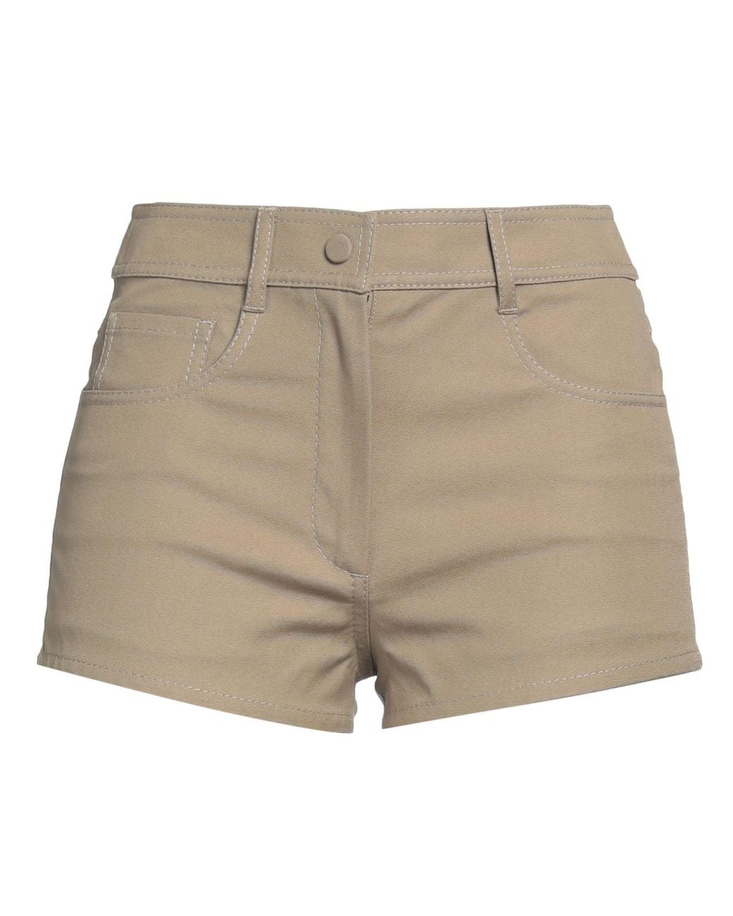 Valentino Garavani Natural Khaki Shorts & Bermuda Shorts Cotton, Elastane