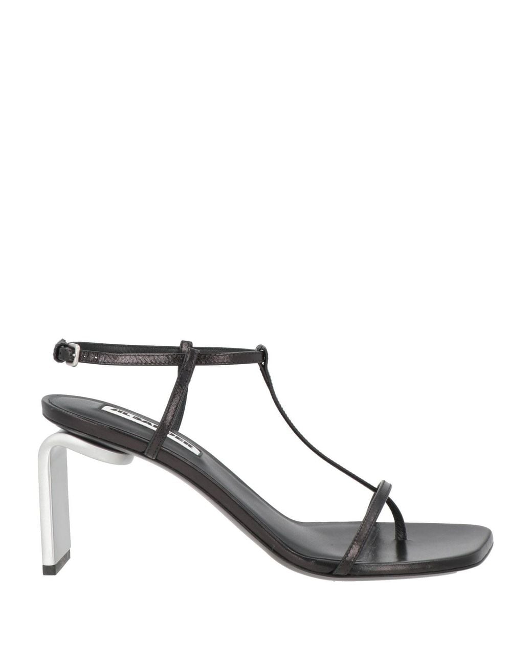 Jil Sander Black Thong Sandal Leather