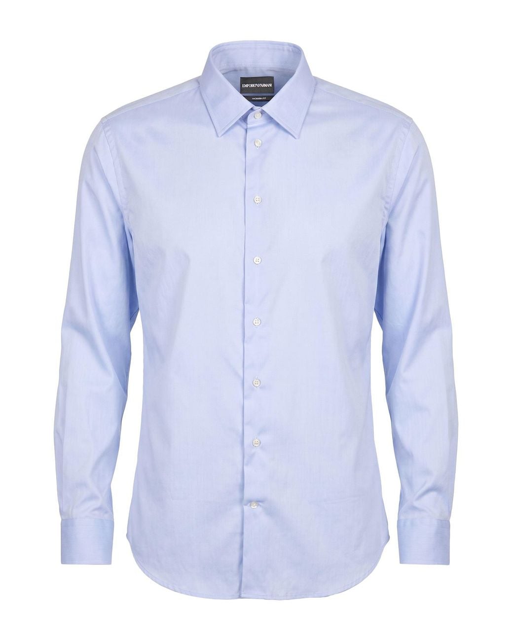 Emporio Armani Blue Sky Shirt Cotton, Elastolefin for men