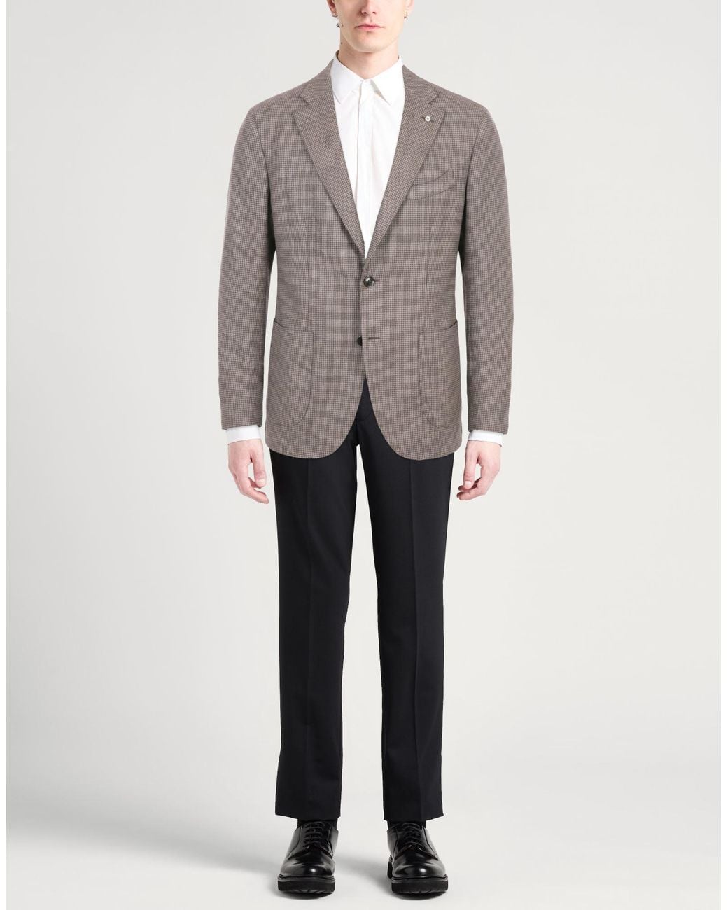 L.b.m. 1911 Gray Blazer Wool, Polyester for men
