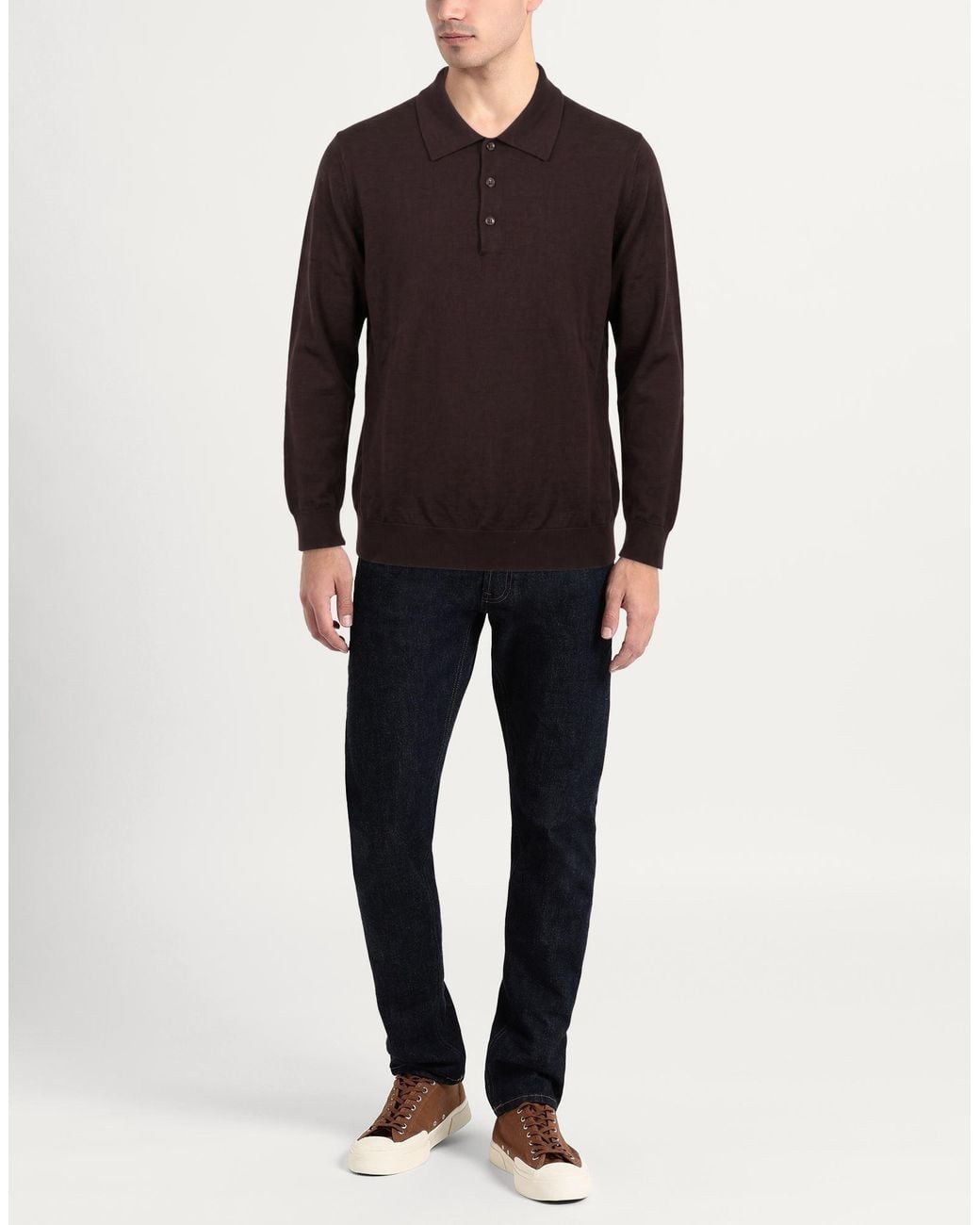 Cruna Brown Dark Sweater Virgin Wool for men
