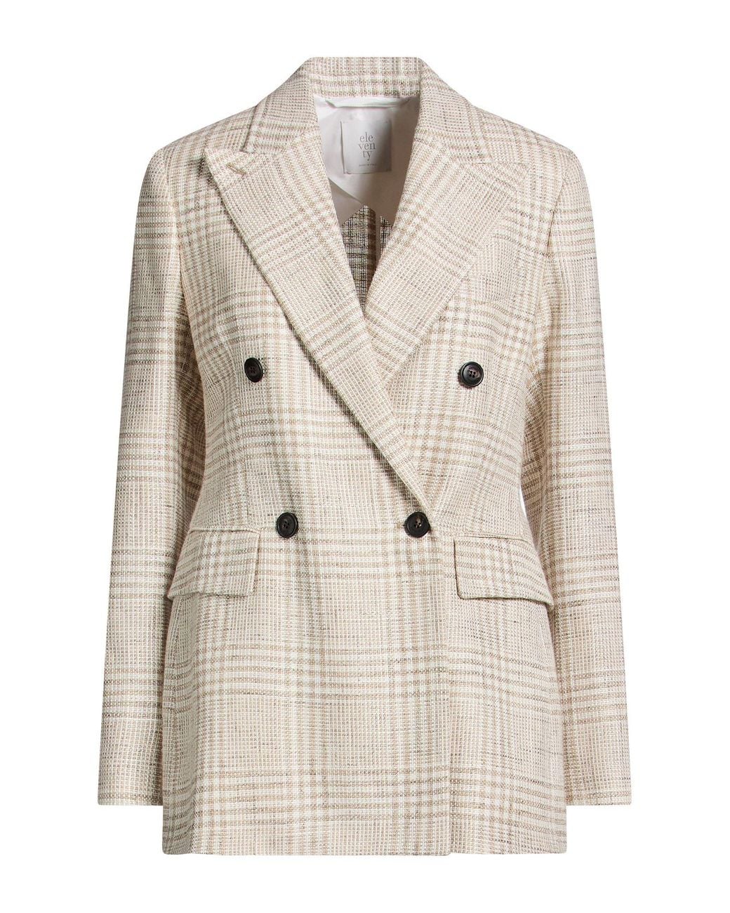 Eleventy Natural Blazer Viscose, Wool, Linen