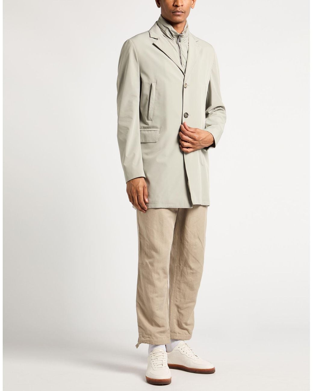 Moorer Gray Light Overcoat & Trench Coat Polyamide, Polyurethane for men