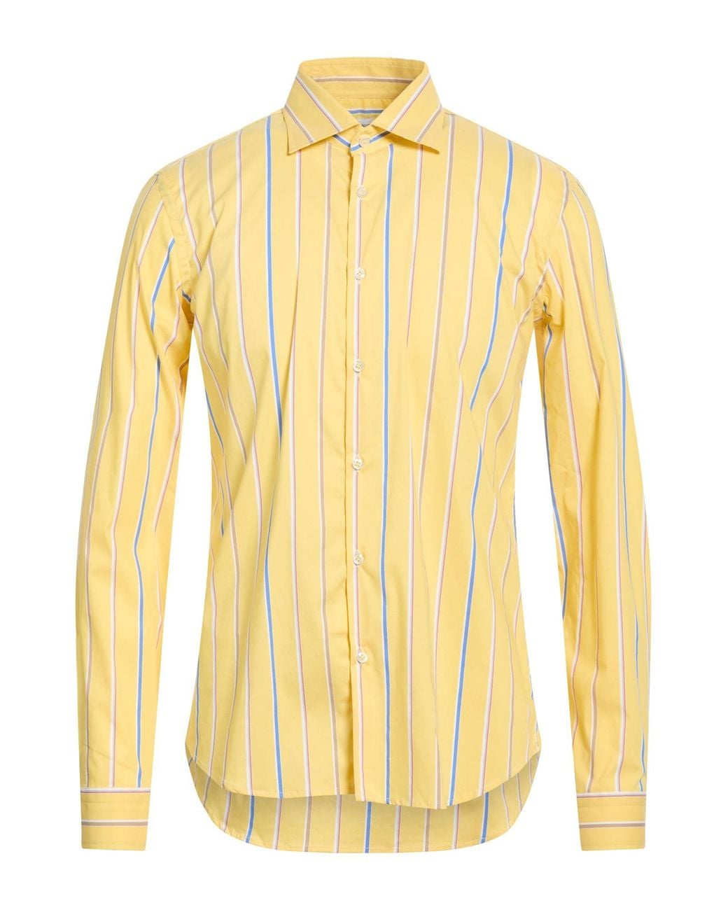 Manuel Ritz Yellow Shirt Cotton, Polyamide, Elastane for men