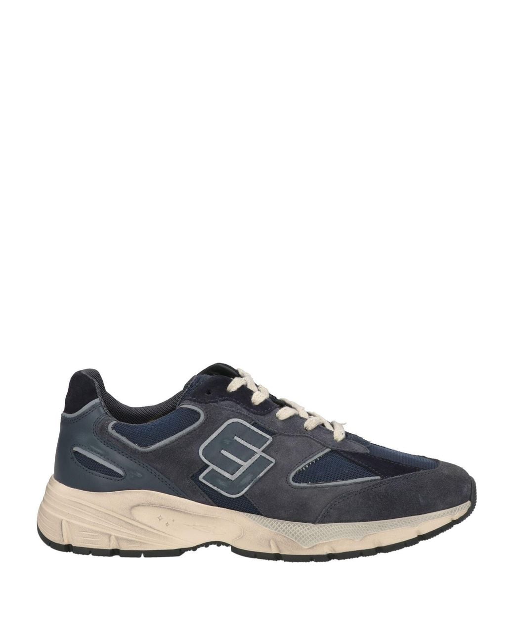 ENTERPRISE JAPAN Blue Sneakers Cow Leather, Calfskin, Textile Fibers for men