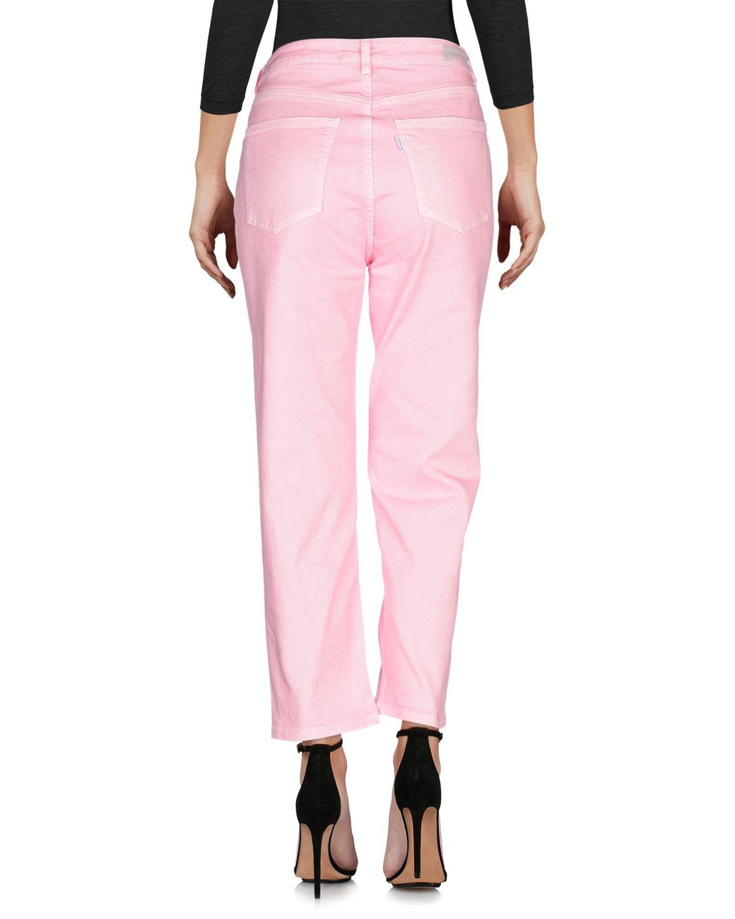 pink denim capris