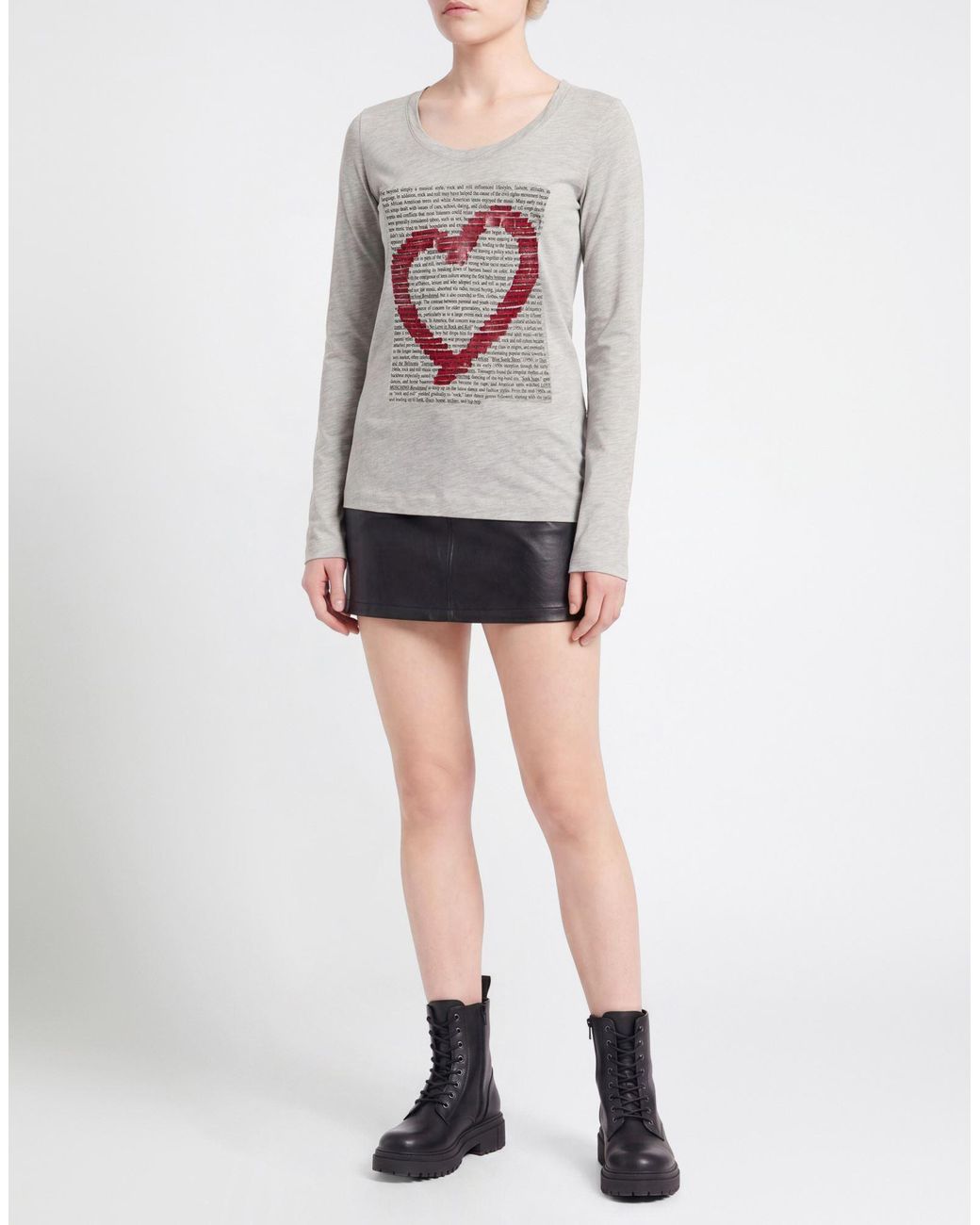 Love Moschino Gray Light T-Shirt Modal, Cotton