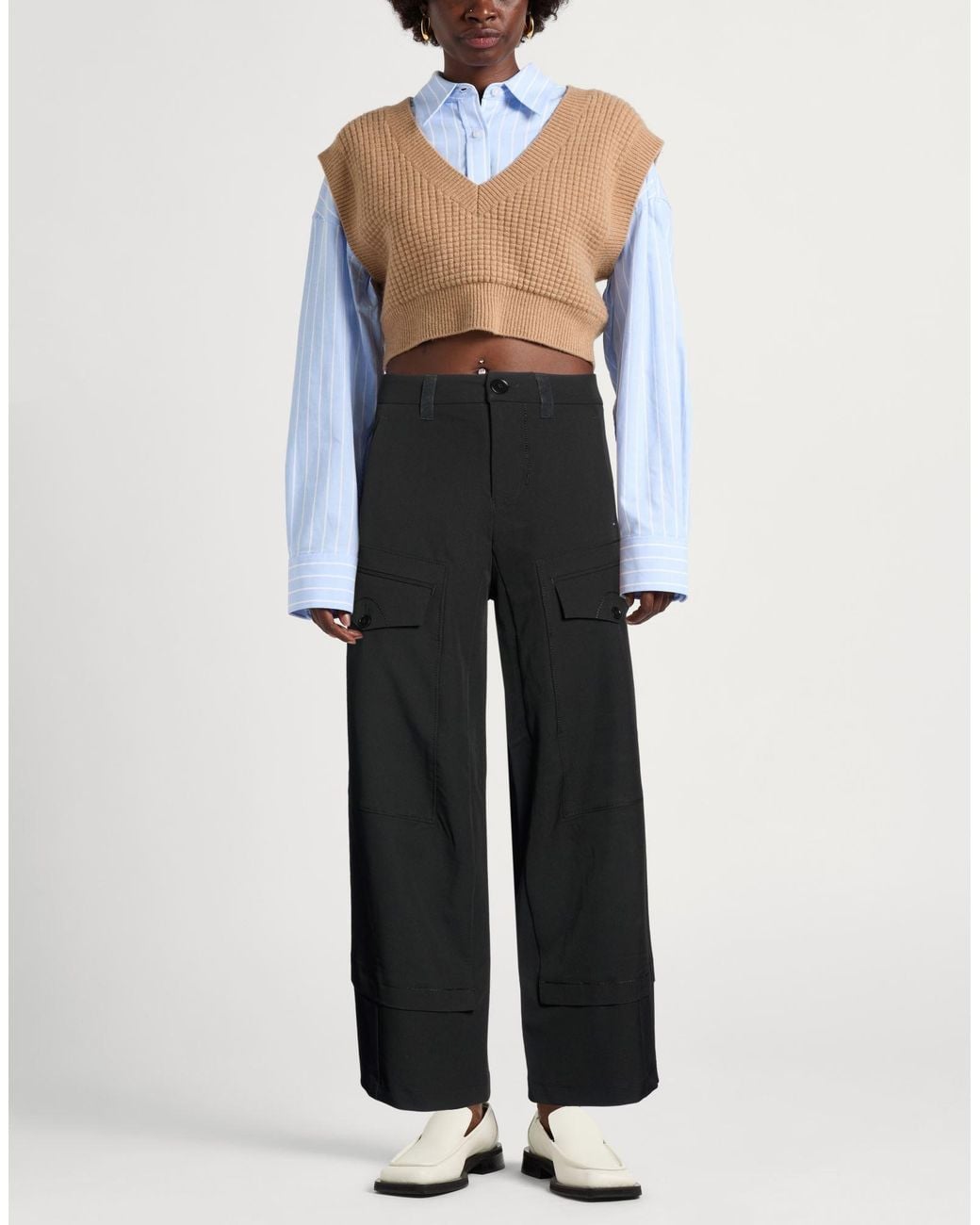 High Black Pants Polyester, Rayon, Elastane