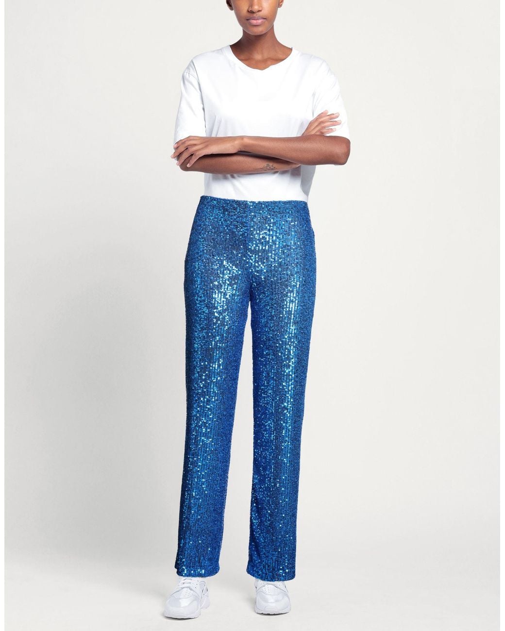 Hanita Blue Pants Polyester