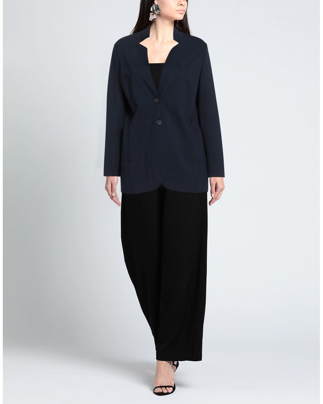 SKILLS & GENES Blue Blazer Viscose, Polyamide, Elastane