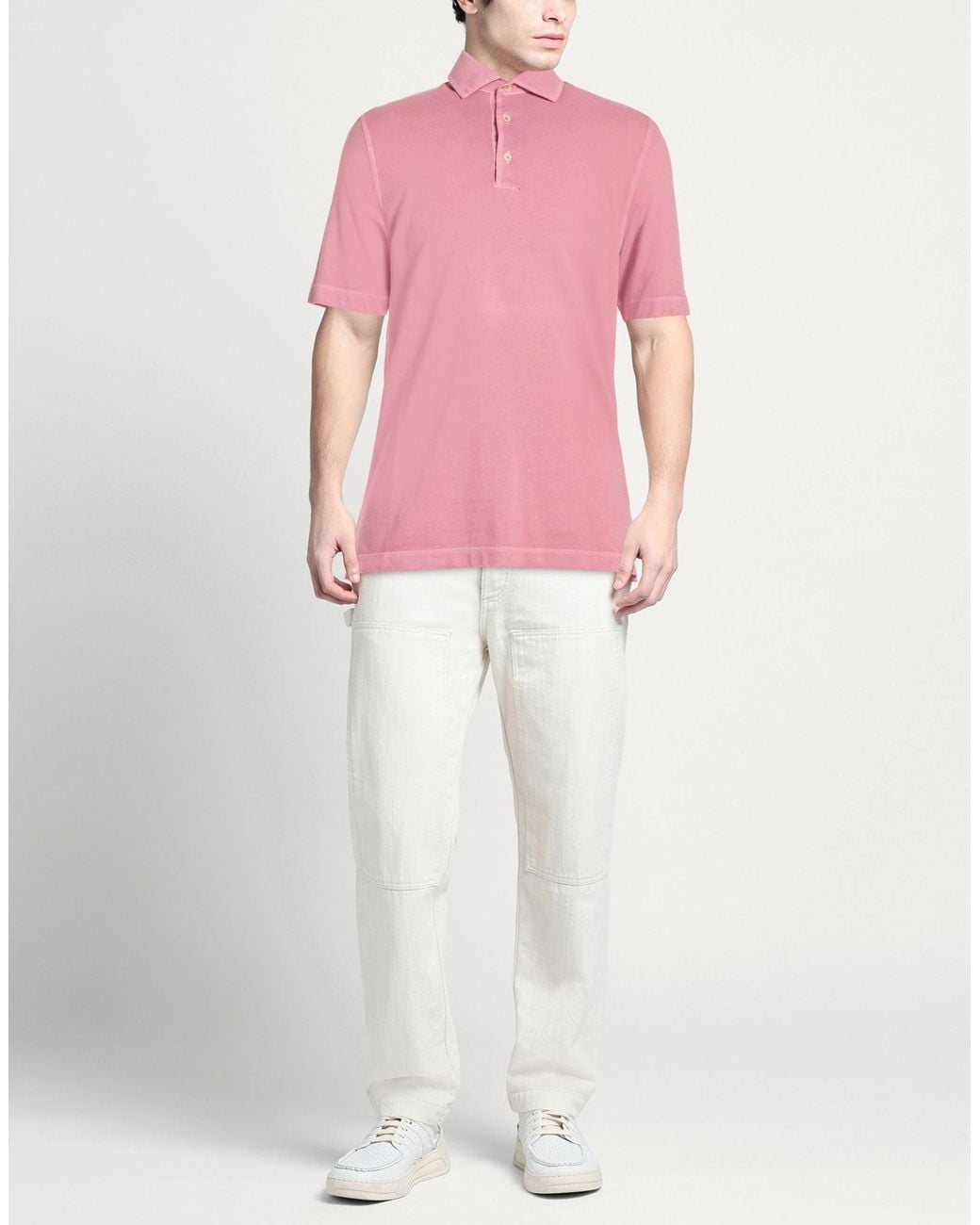 FILIPPO DE LAURENTIIS Pink Polo Shirt Cotton for men