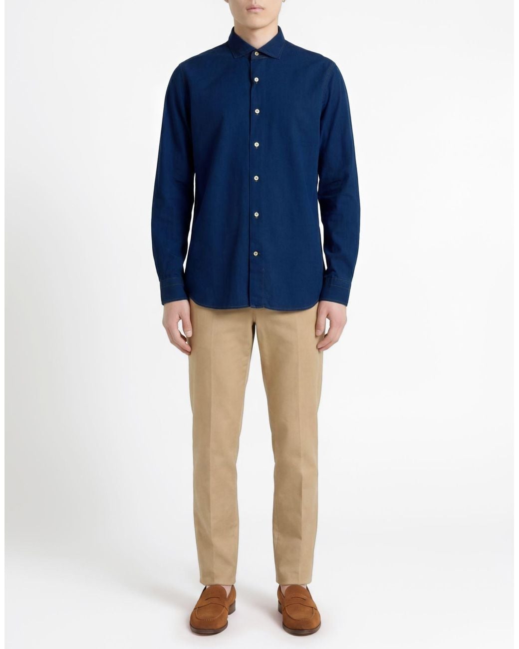 Rosso Malaspino Blue Shirt Cotton for men