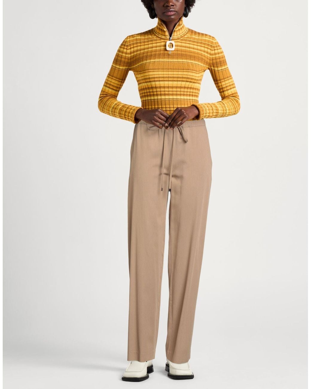 Antonelli Natural Camel Pants Viscose, Wool