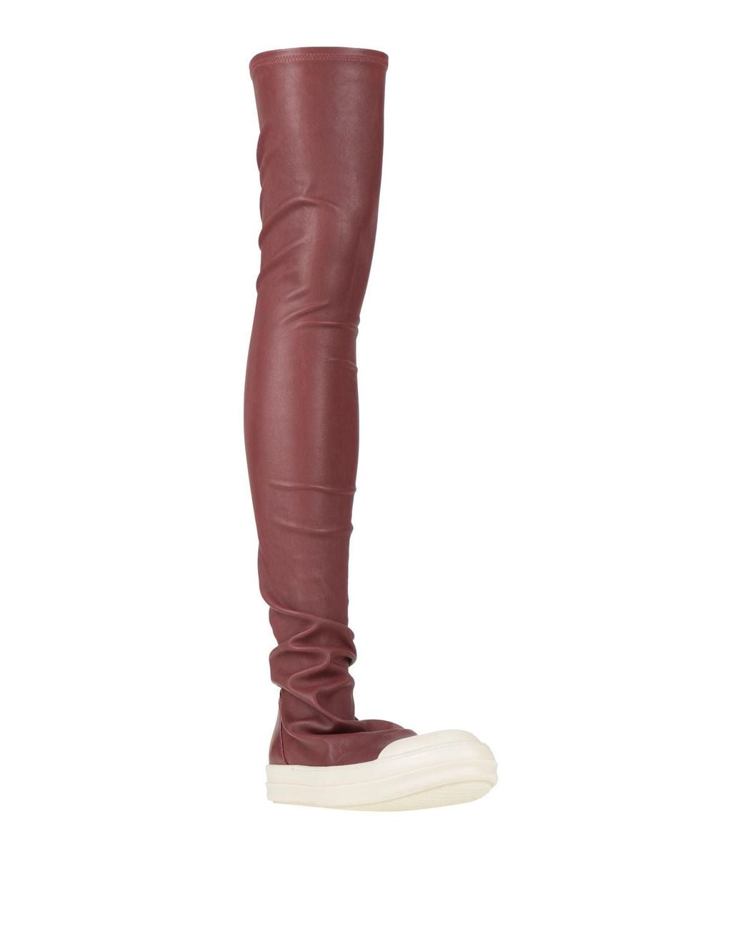 Rick Owens Red Boot Textile Fibers