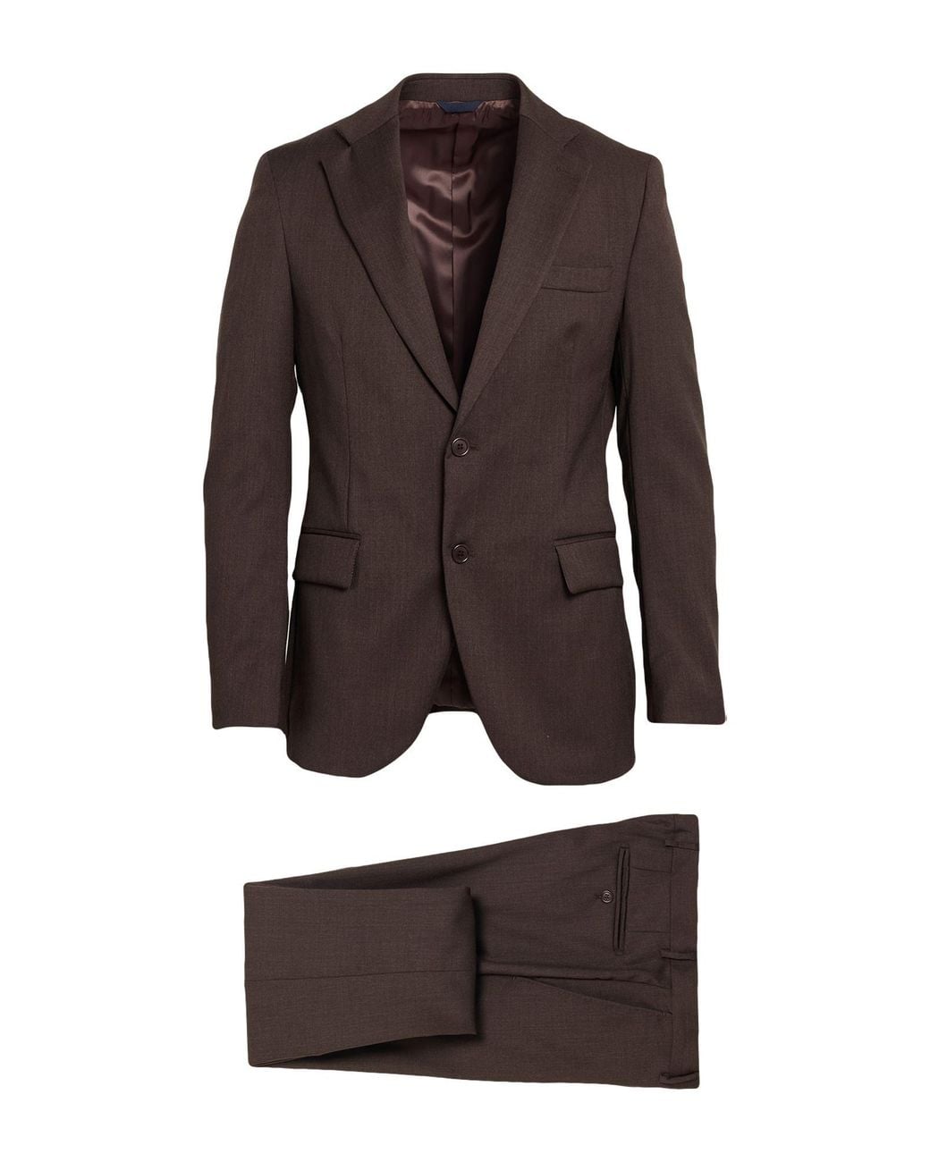 Tombolini Brown Dark Suit Wool, Lycra, Viscose for men
