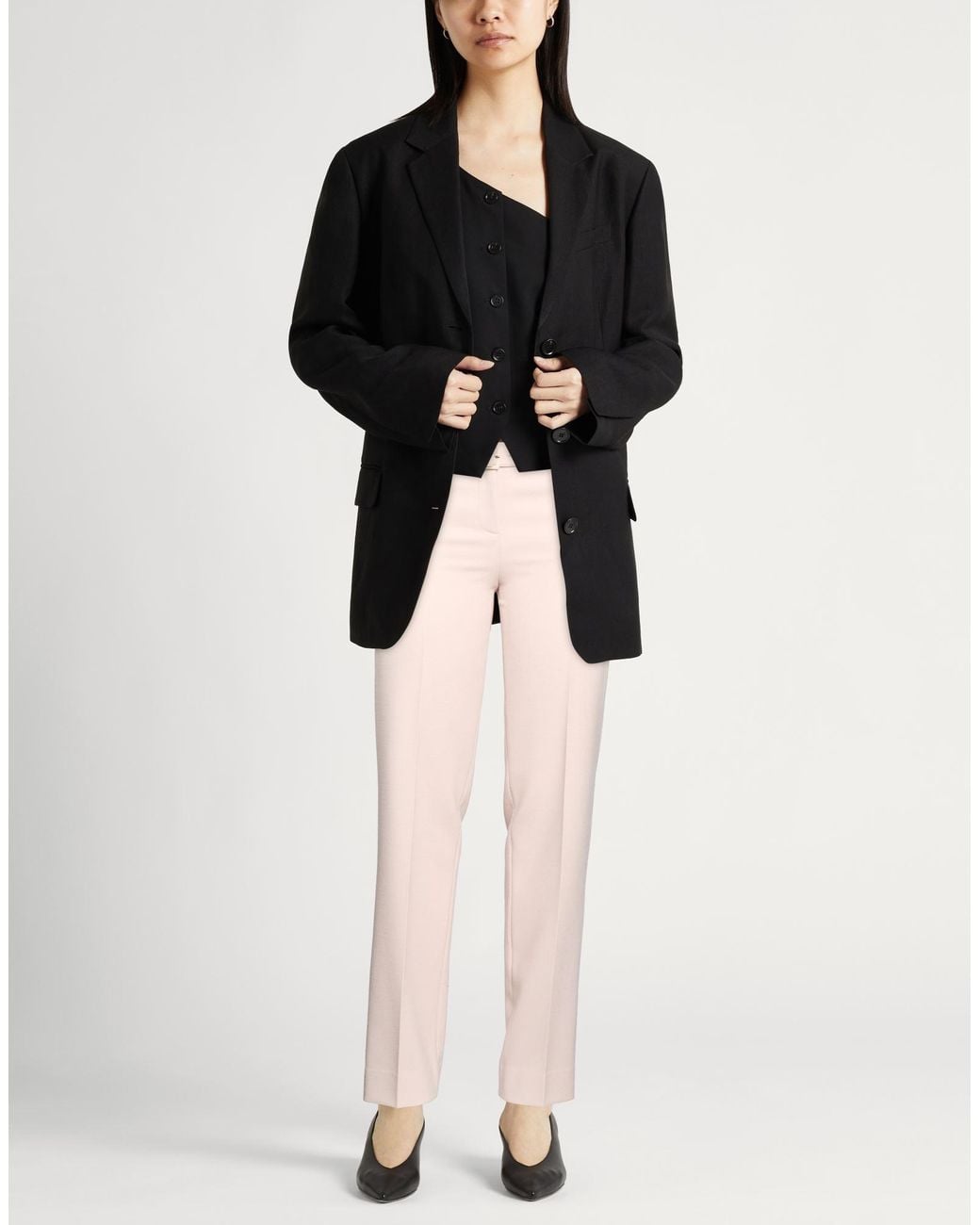 Lardini Pink Pants Polyester, Wool, Elastane