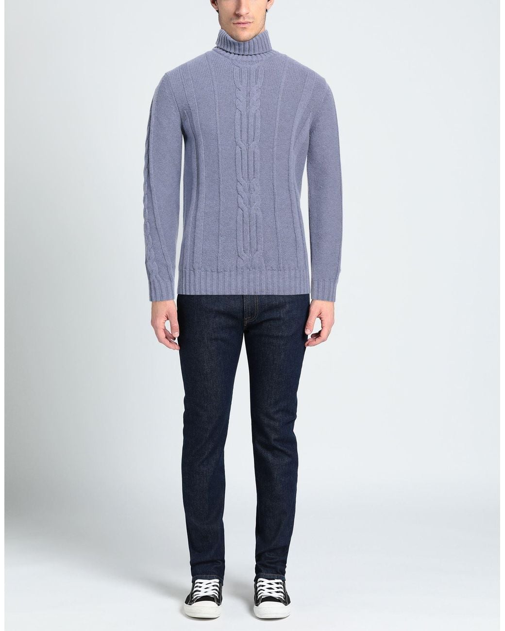 Alpha Studio Blue Turtleneck for men