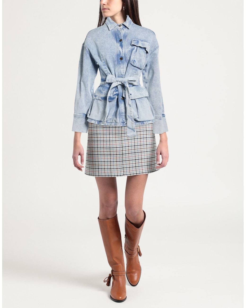 Soallure Blue Denim Outerwear