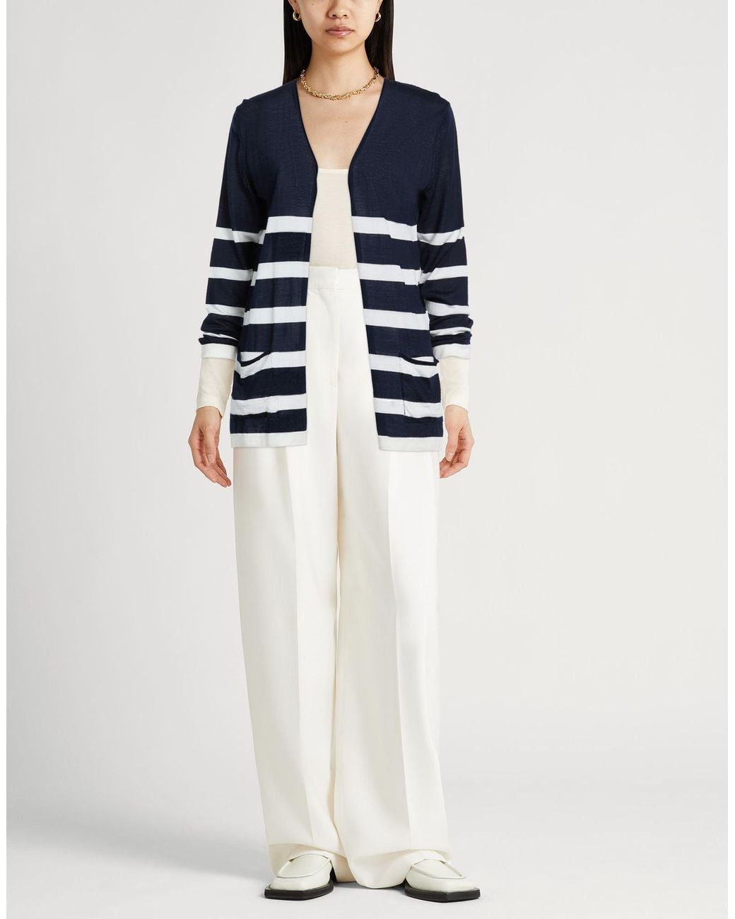 Drumohr Blue Cardigan Viscose, Virgin Wool