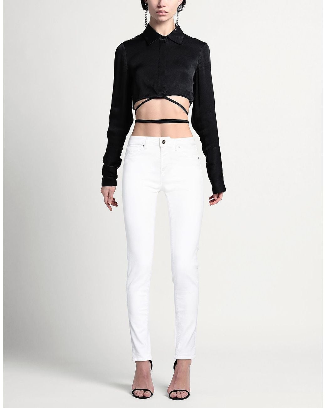 Tramarossa White Jeans Cotton, Polyester, Elastane
