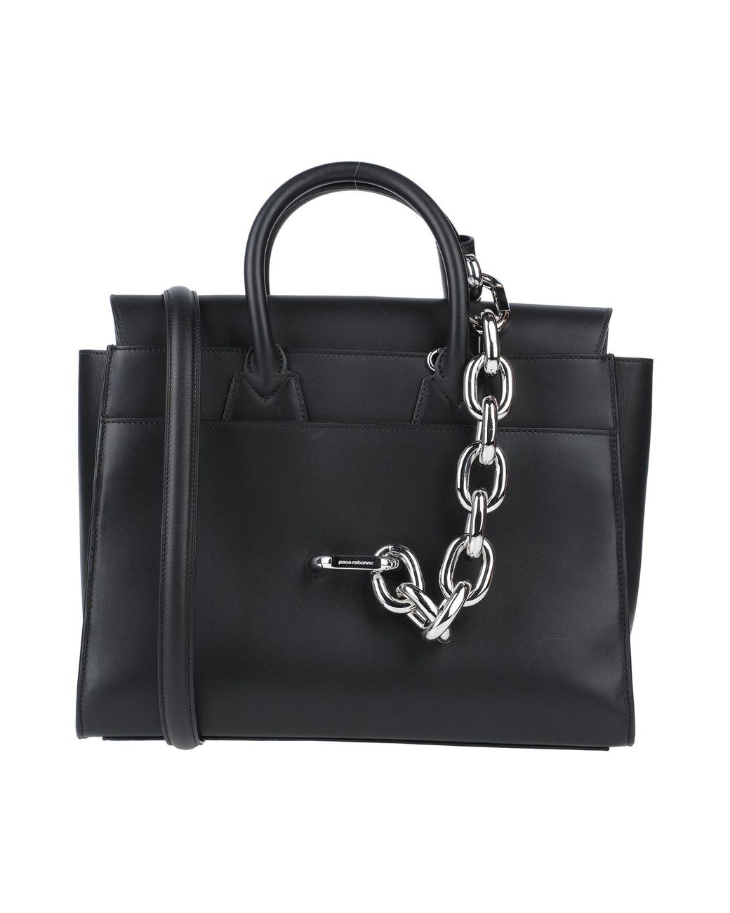 Paco Rabanne Leather Tote Bag With Chain Detail in Black - Save 62% - Lyst