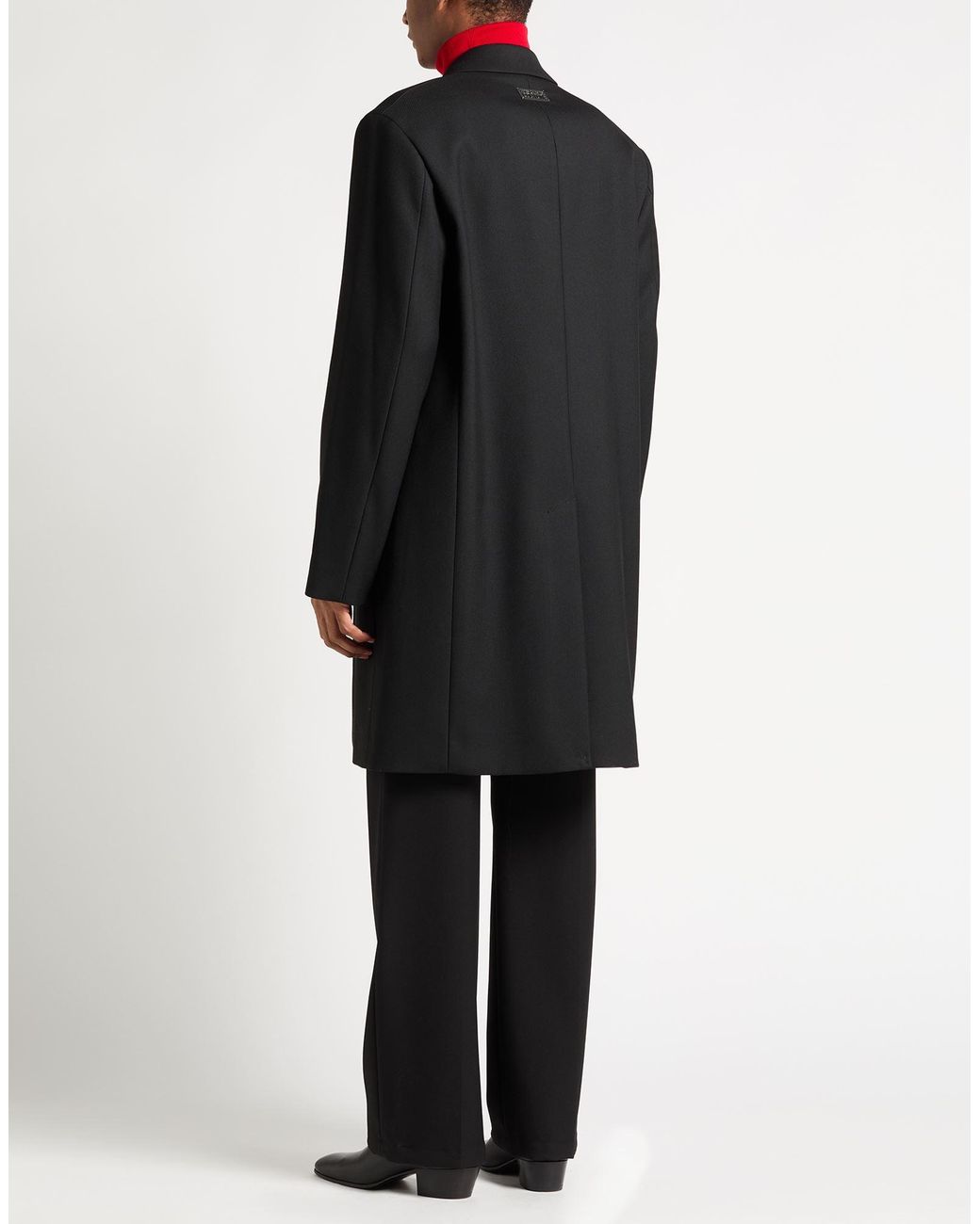 Versace Jeans Couture Black Coat Polyester, Viscose, Elastane for men