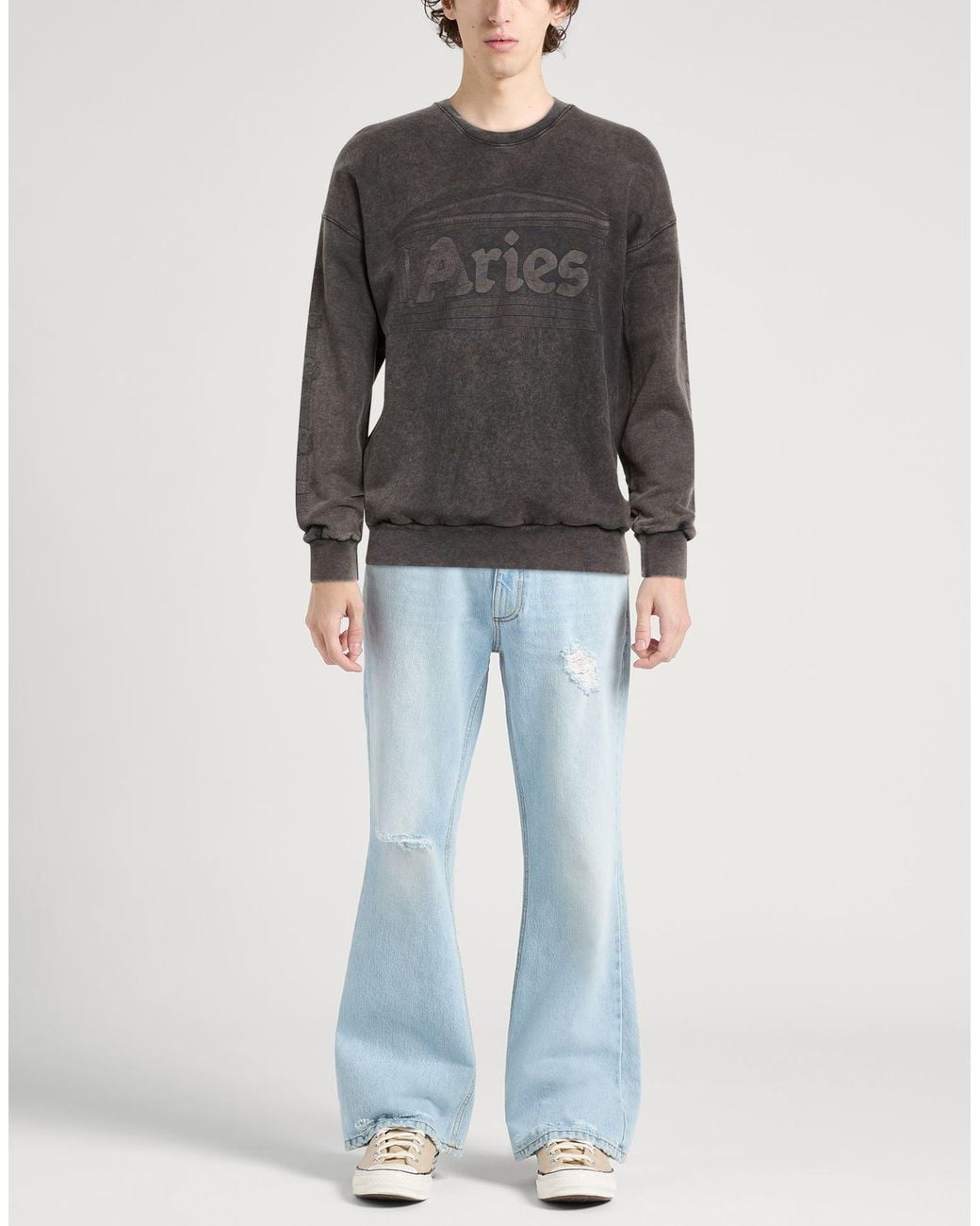 Aries Gray Charcoal Sweatshirt Cotton for men