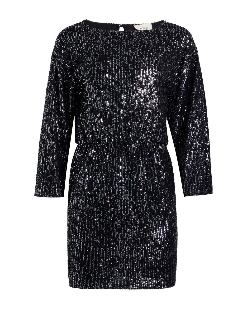 ViCOLO Black Mini Dress Polyester, Elastane