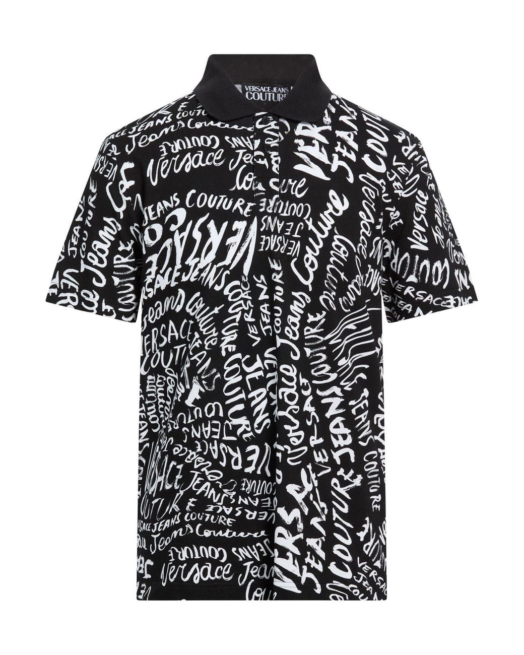 Versace Jeans Couture Black Polo Shirt Cotton, Polyester, Polyamide for men