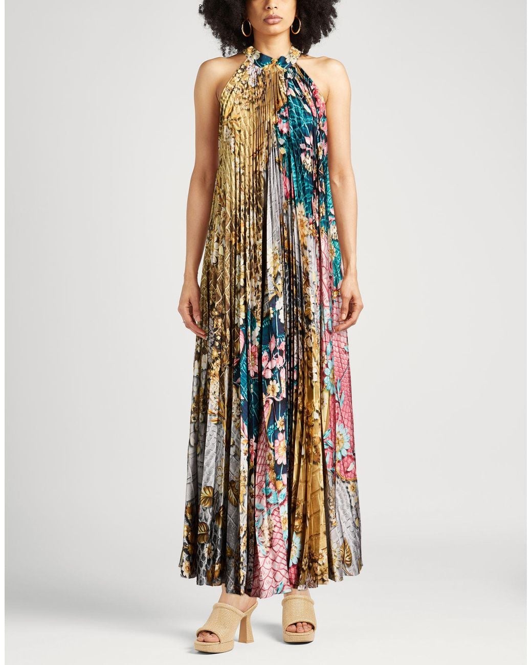 Mary Katrantzou White Deep Maxi Dress Polyester