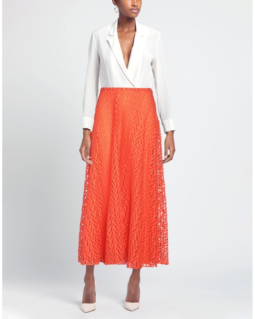 Valentino Garavani Red Maxi Skirt