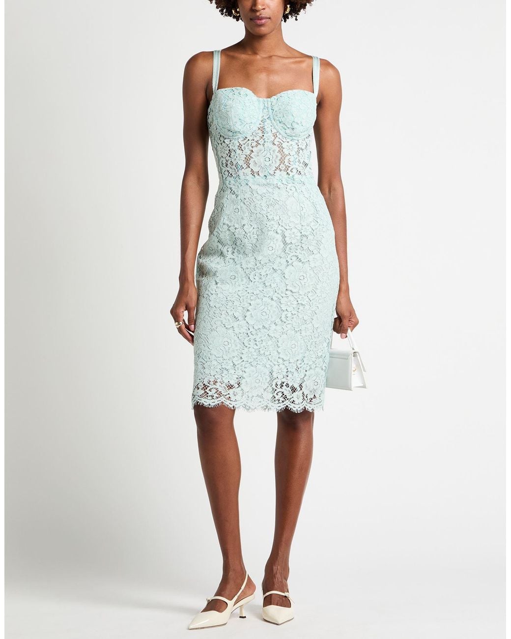 Dolce & Gabbana Blue Sky Mini Dress Cotton, Viscose, Polyamide