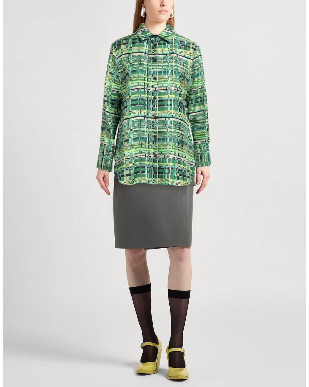 Ferragamo Green Shirt Silk